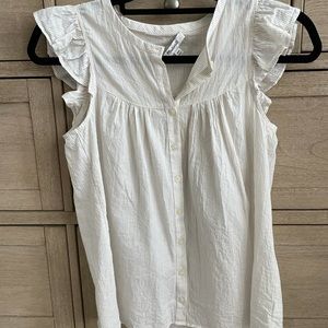Madewell Ruffle Sleeve Bib Top